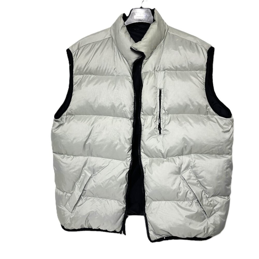 Old Navy Down Filled Puffer Reversible Blk & Light Grey Vest  Y2K Size XXL
